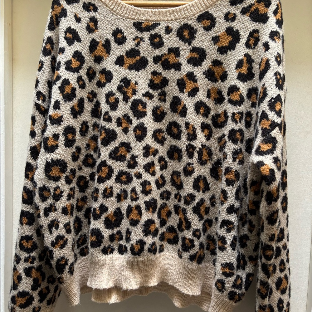 Knox Rose Leopard Print Sweater - Cream and Brown